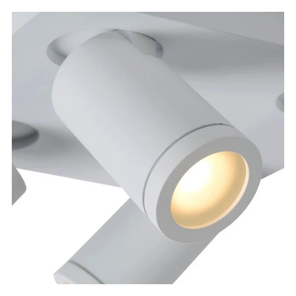Lucide TAYLOR - Plafondspot Badkamer - LED Dim to warm - GU10 - 4x5W 2200K/3000K - IP44 - Wit - detail 1